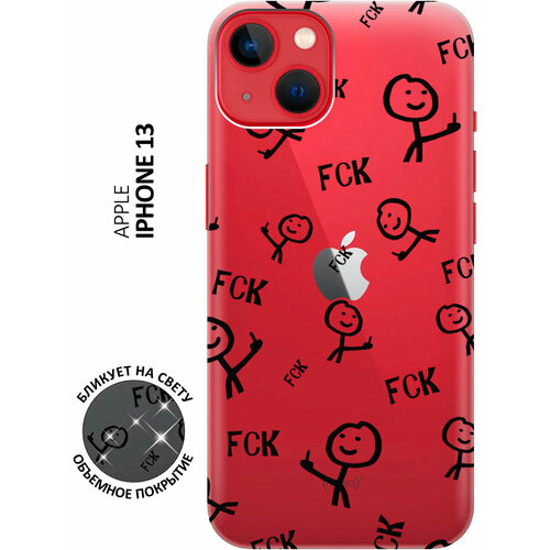 Силиконовый чехол на Apple iPhone 13 / Эпл Айфон 13 с рисунком Fck Pattern силиконовый чехол на apple iphone 14 эпл айфон 14 с рисунком fck pattern