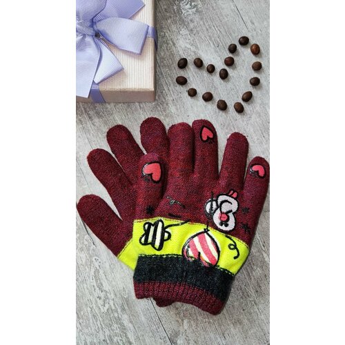 фото Перчатки , размер 4, бордовый нет бренда