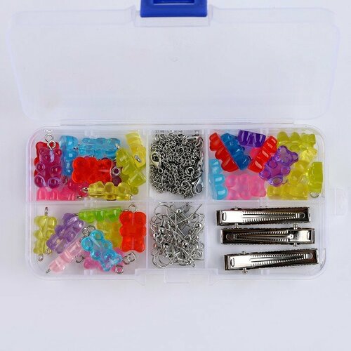 Набор для создания украшений Мармеладные мишки 32 мишки цепочка 3 зажима фурнитура 1021₽