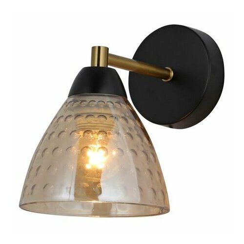 Бра настенная SCHAFFNER Esistenza E27 1х60Вт стекло металл чёрный бронза