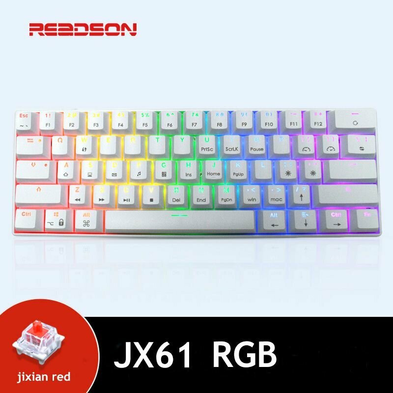 Механическая клавиатура Rеаdson JX61 (60%) / На синих свитчах / RGB подсветка / Модульный кабель — фото 2