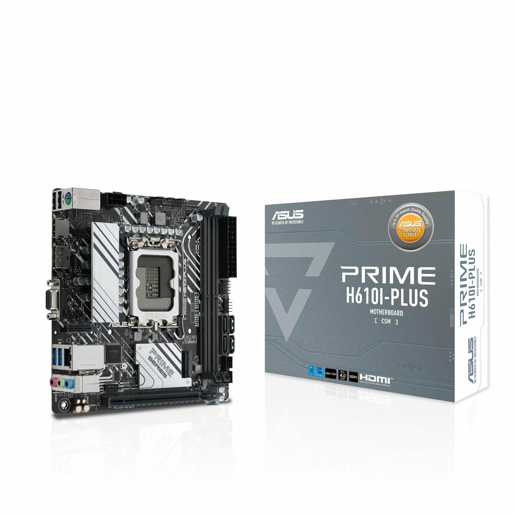 Материнская плата ASUS PRIME H610I-PLUS-CSM LGA1700 H610 USB3.2 GEN 1 Mini-ITX