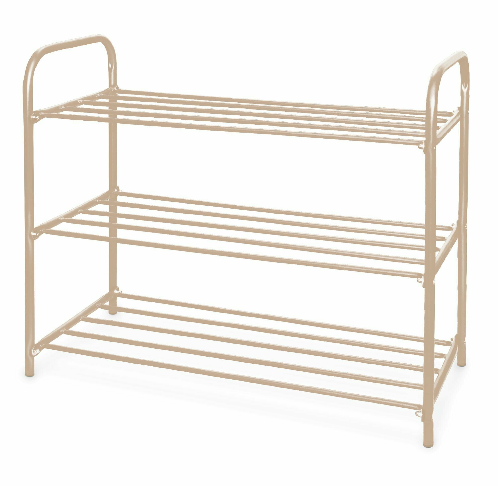 фото Этажерка для обуви Ника "Комфорт 3" (3 полки) ЭТК3/БЖ, Бежевый металлик