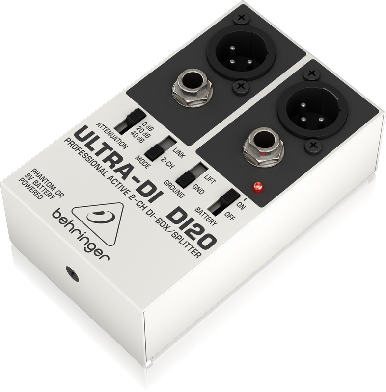 BEHRINGER DI20 Профессиональный активный 2-х канальный директ бокс / сплитер, питание: батарея 9 В или фантомное — фото 15