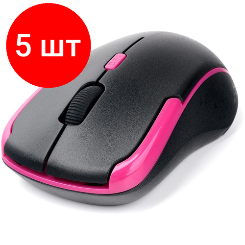Комплект 5 штук Мышь компьютерная Gembird MUSW-415 WLS 3кн колесо1600DPI черно-розов 452700₽