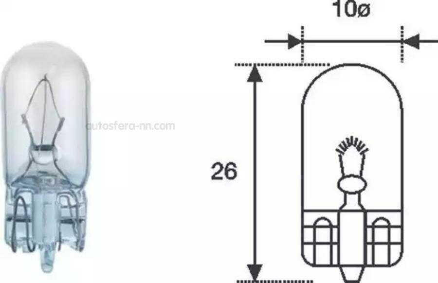 MAGNETI MARELLI 003921100000 Лампа MAGNETI MARELLI галогеновая W5W W2.1x9.5D 5W