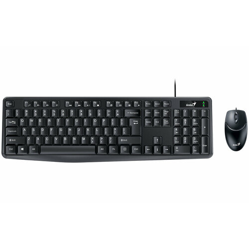 Комплект проводной Genius Smart КМ-170 клавиатура+мышь, USB, черный мышь genius dx 110 белый оптическая 1000 dpi 3 кнопки usb