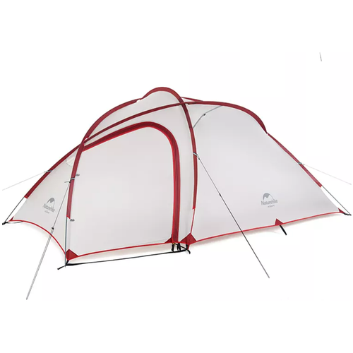 фото Палатка naturehike hiby si 4-местная, алюминиевый каркас, серо-красный