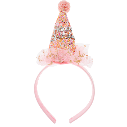 товары для праздника merimeri гирлянда happy birthday Карнавальный ободок Колпак Happy Birthday, розовый