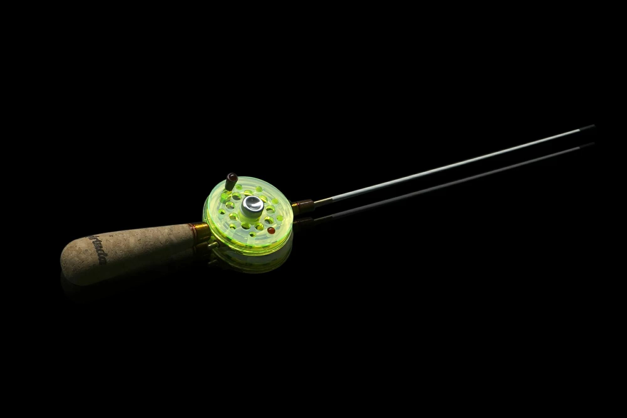 Зимняя удочка Артуда Классика L желтая двумя хлыстами для рыбалки на блесну, мормышку, силиконовые приманки