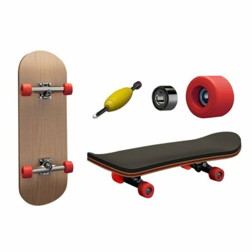 Фингерборд набор с подшипниками красный, ski004 скейт пальчиковый