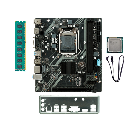 Материнская плата H61 LGA 1155, Intel Core i5-2400, DDR3-8 GB материнская плата b75 eth mining 12 pcie на usb3 0 g1610 cpu кабель переключения кабель sata rgb вентилятор lga1155 ddr3 b75