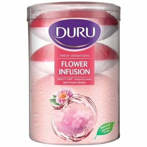 Мыло туалетное DURU Fresh Цветочное облако эконом/пак 4*100 г мыло туалетное duru soft sensation 1 1 календула эконом пак 4 80 г