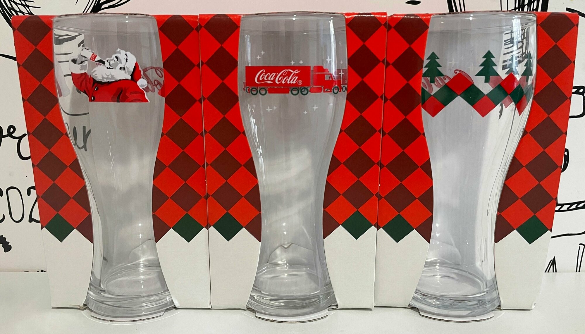 Набор 3 стакана Новогодние Кока-кола Coca-cola