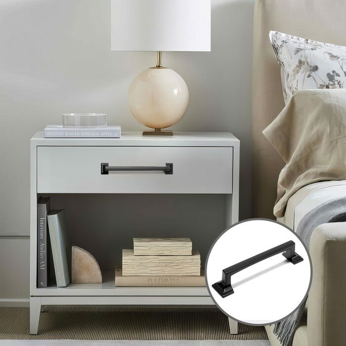 фото Ручка скоба CAPPIO, цинк, м/о 128 мм, цвет черный