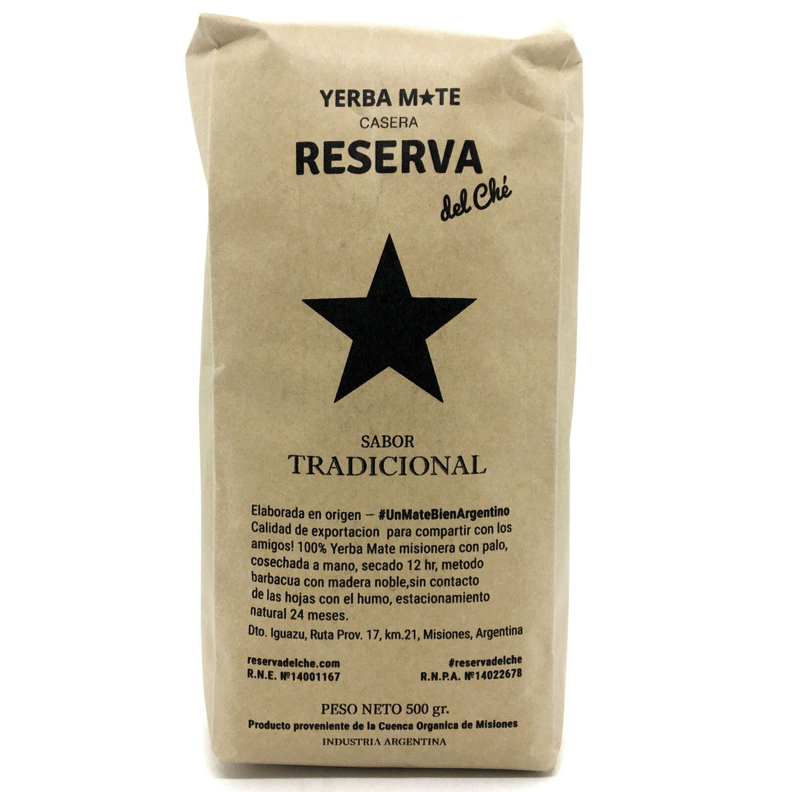 Йерба Мате Reserva del Che "SABOR TRADICIONAL" (Традиционнный вкус, со стебельками, пачка 500 гр) 12/24