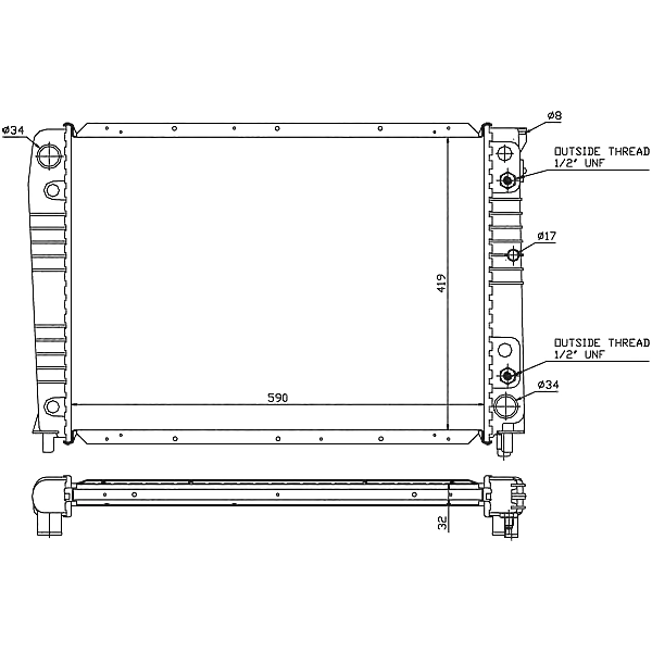 STELLOX 10-26449-SX (1026449_SX / 13785902 / 1397560) радиатор системы охлаждения акпп\ Volvo (Вольво) 940 2.0 / 2.3