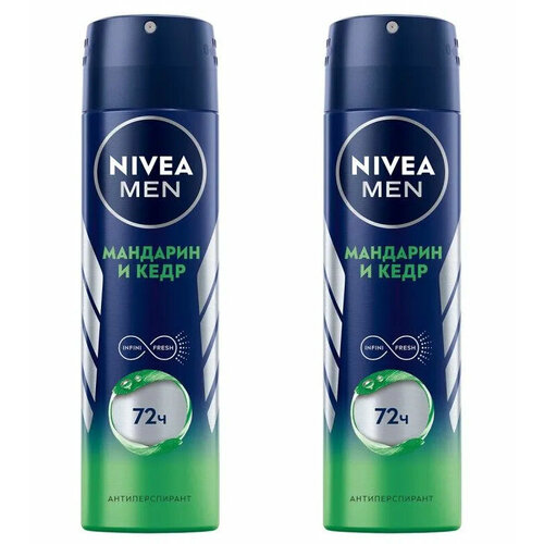 Дезодорант-антиперспирант спрей Nivea, MEN, Мандарин и Кедр, мужской, 150 мл, 2 уп