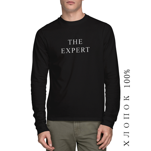 фото Лонгслив printhan лонгслив с принтом the expert унисекс, черный, размер l (48-50), черный