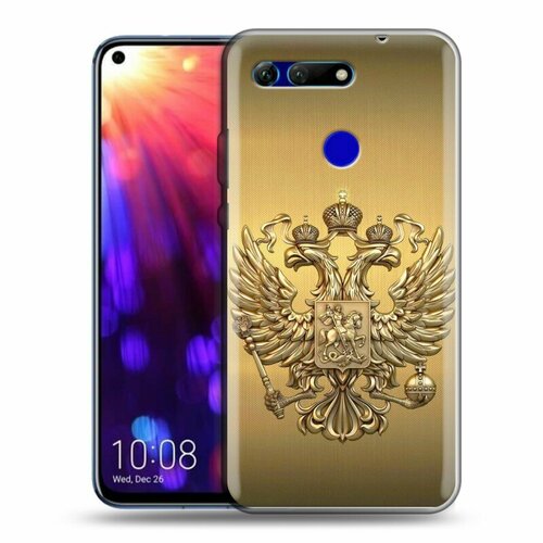 Дизайнерский силиконовый чехол для Huawei Honor View 20 Флаг и герб России дизайнерский силиконовый чехол для huawei p20 lite флаг и герб россии