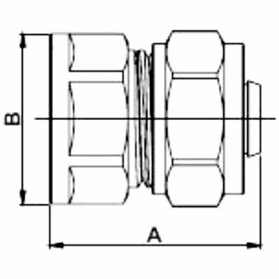 Соединитель прямой d20х3/4", внутренняя резьба, с цангой и гайкой, Frap F305.2005