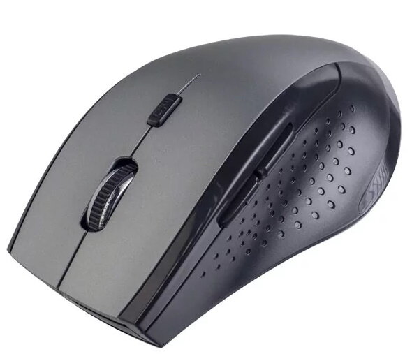 Мышь беспроводная Perfeo DAILY, 6 кн, DPI 800-1600, USB, серый металлик (PF_А4508)