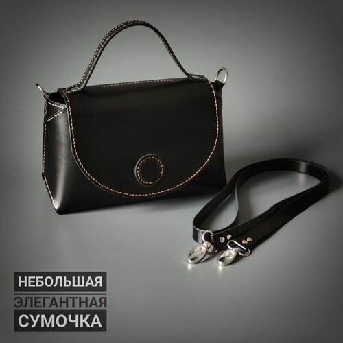 фото Сумка кросс-боди black midi bag сумка-черная-лаковая-италия, фактура гладкая, лаковая, черный alt handmade work