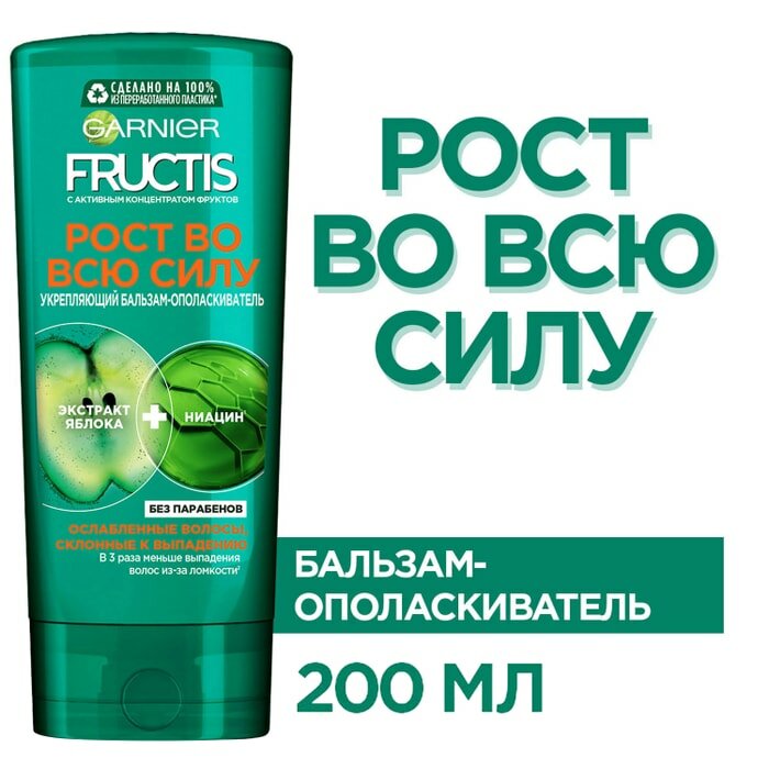 Бальзам-ополаскиватель Garnier Fructis Рост во всю силу 200мл