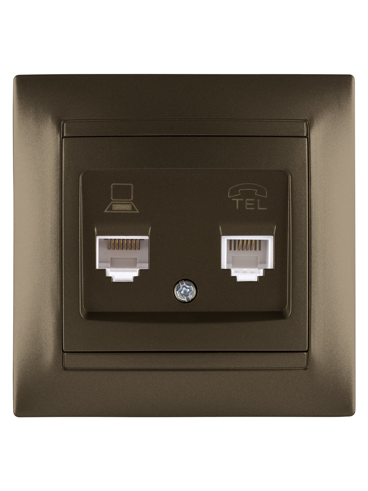 Розетка компьютерная RJ45/телефонная RJ11 TDM Electric - фото №3