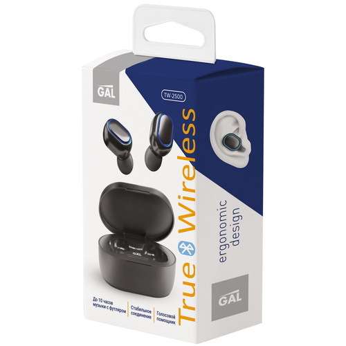 Наушники беспроводные GAL TW-2500 черные 2590₽