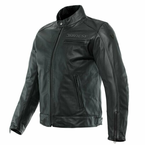 Мотокуртка мужская кожаная Dainese ZAURAX LEATHER JACKET Black, (р.48)