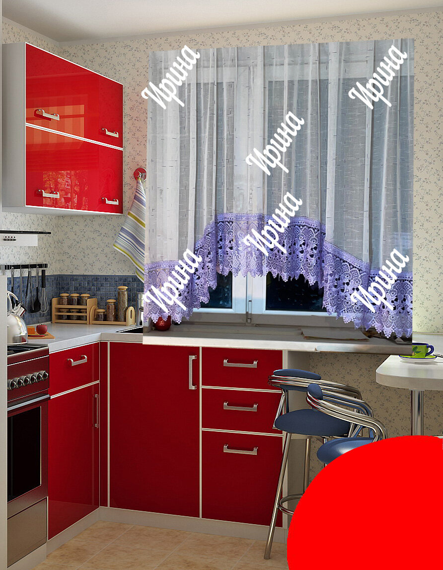 фото Тюль шторы арка занавески короткие для кухни гостиной детской комнаты балкона