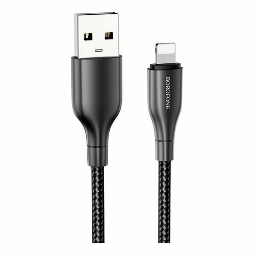 Дата-кабель Borofone BX45 USB-Lightning (2.4 А) 1 м, черный дата кабель j10 usb lightning 1 м черный