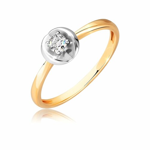 Кольцо помолвочное VALTERA, желтое золото, 585 проба, размер 17.5, золотой