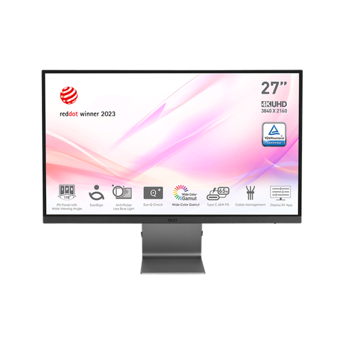 MSI Монитор LCD Modern MD271UL 27 169 3840x2160UHD 4K IPS nonGLARE 60 Hz 300 cdm2 H178V178 10001 107B 4ms 2xHDMI DP Tilt 1Y Grey 4313100₽