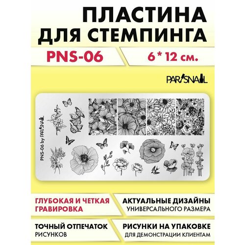 ParisNail Пластина для стемпинга PNS-06 (6*12 см)