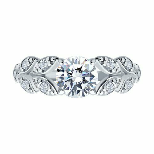 фото Кольцо diamant online, серебро, 925 проба, фианит, размер 18