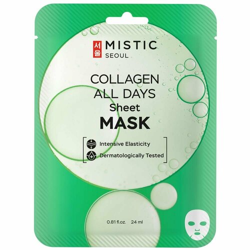 MISTIC COLLAGEN ALL DAYS Sheet mask Тканевая маска для лица с коллагеном 24мл