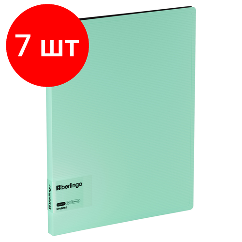 Комплект 7 шт, Папка с пружинным скоросшивателем Berlingo Instinct, 17мм, 700мкм, с внутр. карманом, мятный папка c зажимом berlingo instinct а4 пластик 17мм 700мкм с внутр карманом мятный 2шт
