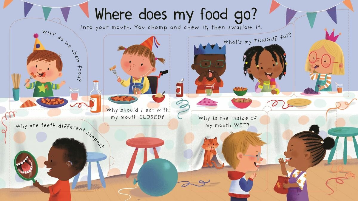 Книга Usborne Very First Questions and Answers: Where Does My Food Go? (board book) - фото №2