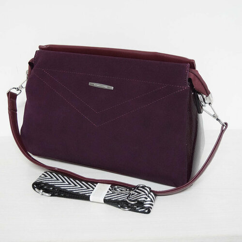 Сумка кросс-боди KENGULUNA, фактура бархатистая, красный