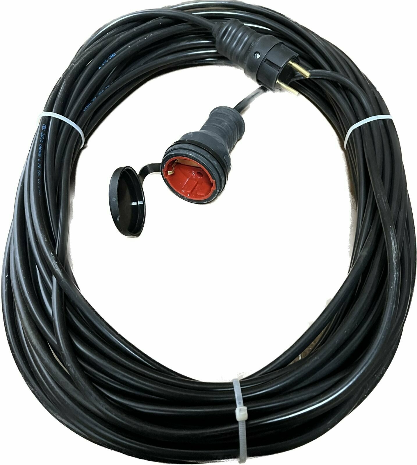 фото Удлинитель на бухте 20 м /2х2,5 кабель ПВС /каучуковой вилка и розетка