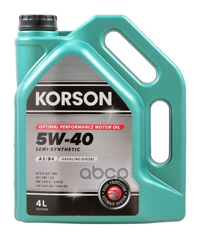 Korson 5W-40 SEMI SYNTHETIC A3/B4 4л (полусинт. мотор. масло)