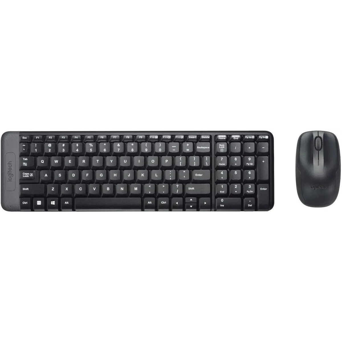 Комплект (клавиатура и мышь) Logitech MK220, USB, беспроводной, черный (только английская)