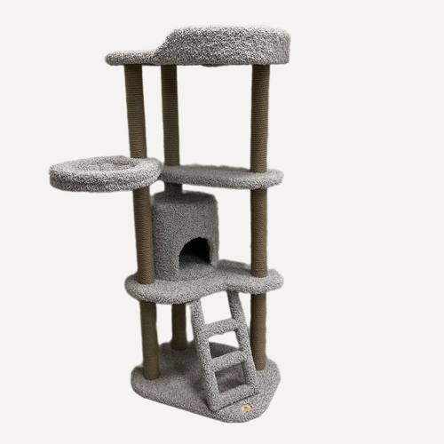 Изображение товара Комплекс для кошек, Моя Котя, "Мегаполис", ковролин светло-серый, джут