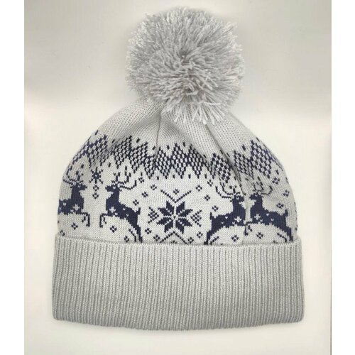 фото Шапка , размер one size, белый, серый reniva