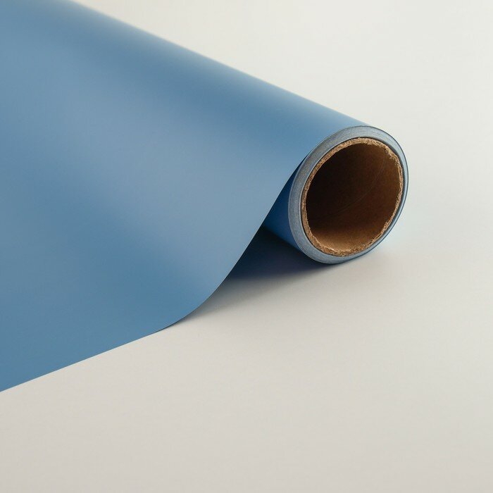 Плёнка для цветов упаковочная пудровая «Синий» 50 мкм 0.5 х 10 м