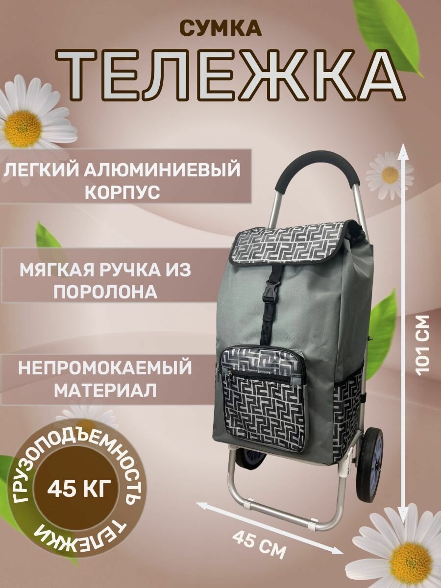 фото Сумка тележка на колесах WAY-SHOP 45 кг, серый