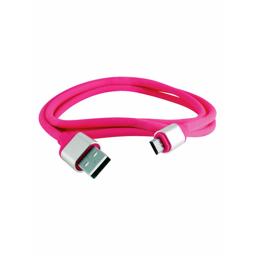 Кабель в силиконовой оплетке Tdm Electric ДК 19, USB - micro USB, 1 м, розовый