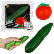 Игрушка-антистресс 1toy Крутой замес Супермаркет огурец и помидор, на подложке